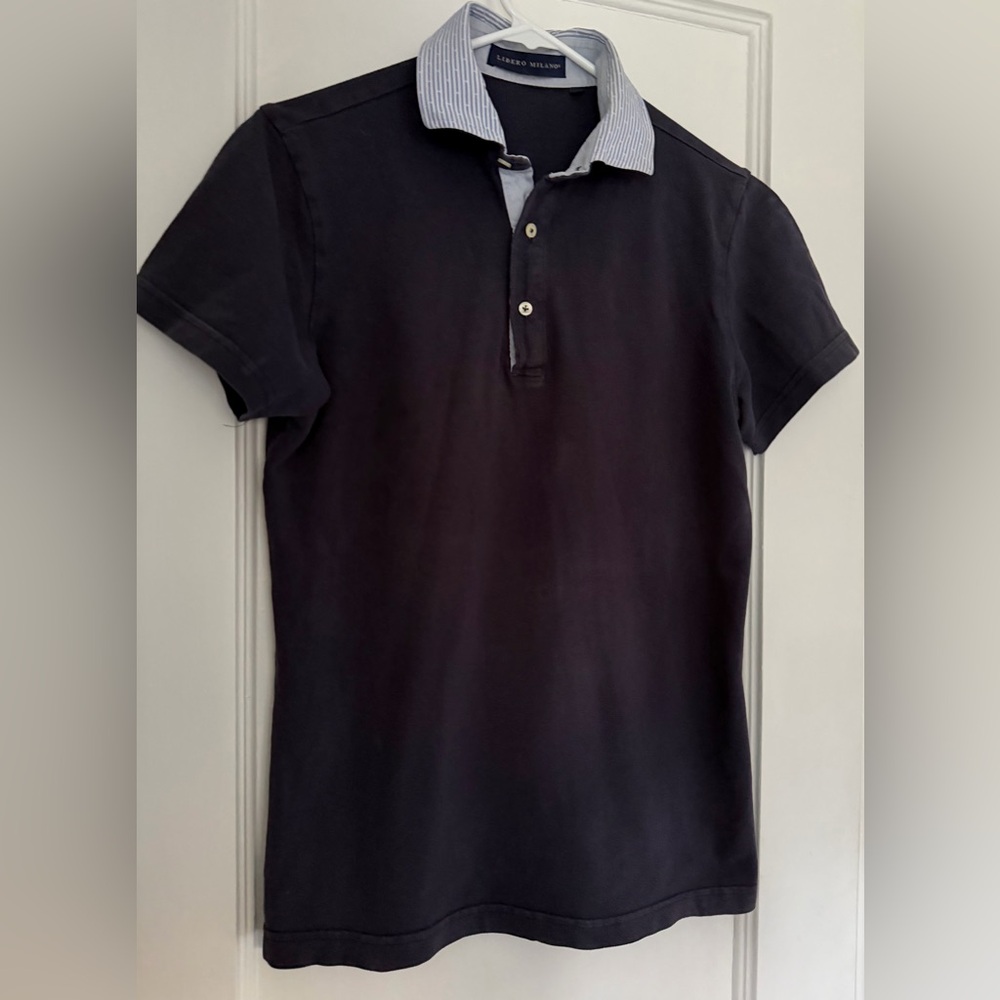 Navy Polo Shirt with contrasting collar